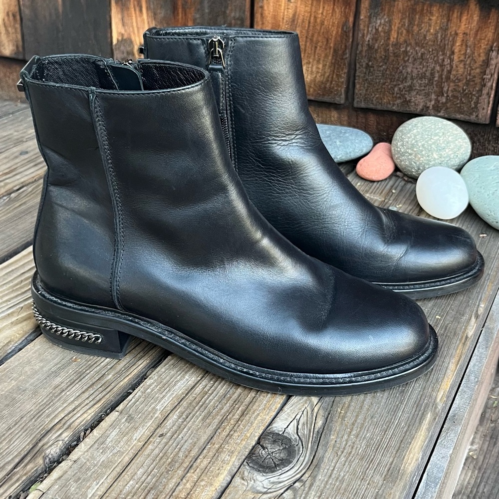 Aquatalia Weatherproof Designer Black Leather Boots